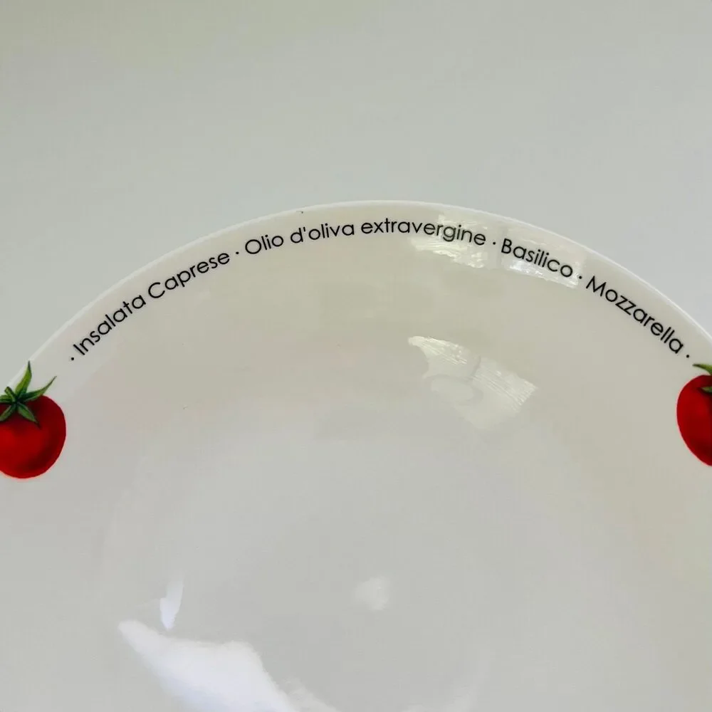 CRATE & BARREL Insalata Caprese Italian Tomato Pasta & Salad Bowls, Set of 4